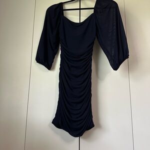 Elegant Black Ruched Dress